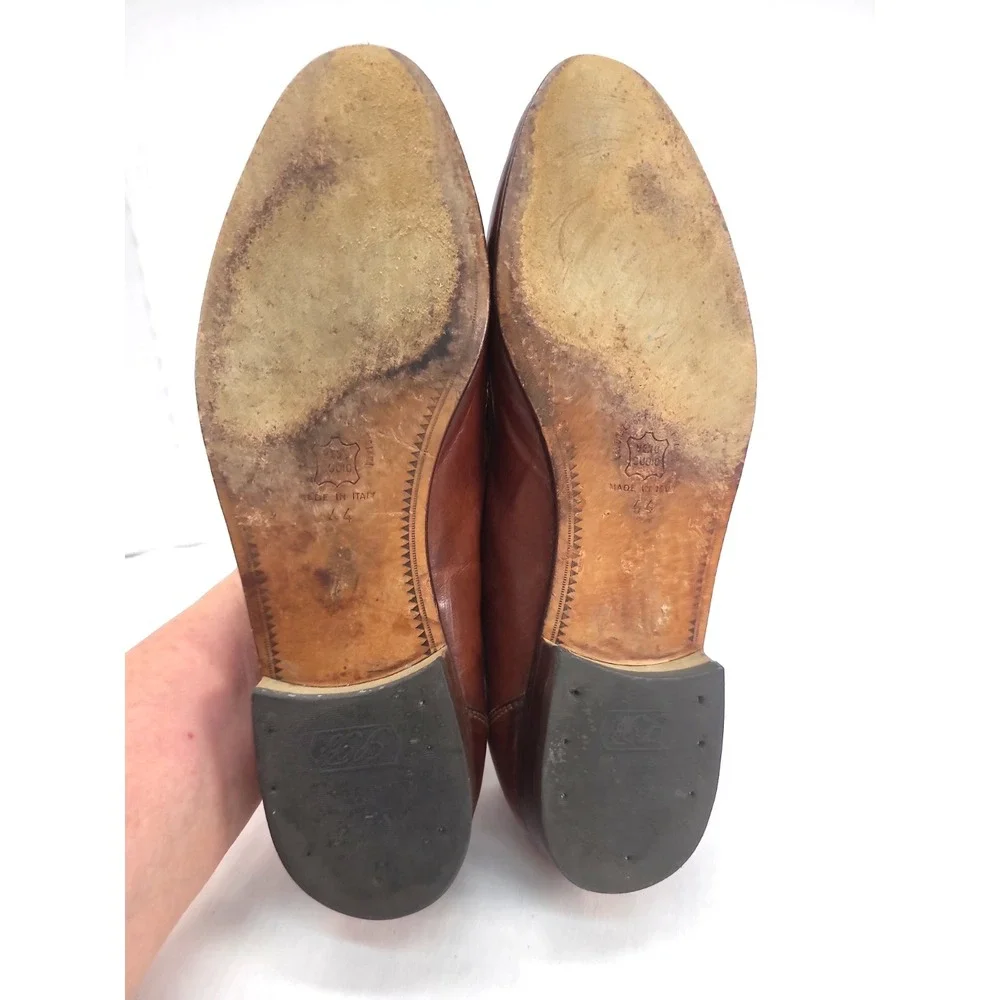 Lavorazione Artigiana Mens Brown  leather Loafer Shoes sz US 10.5 made in Italy